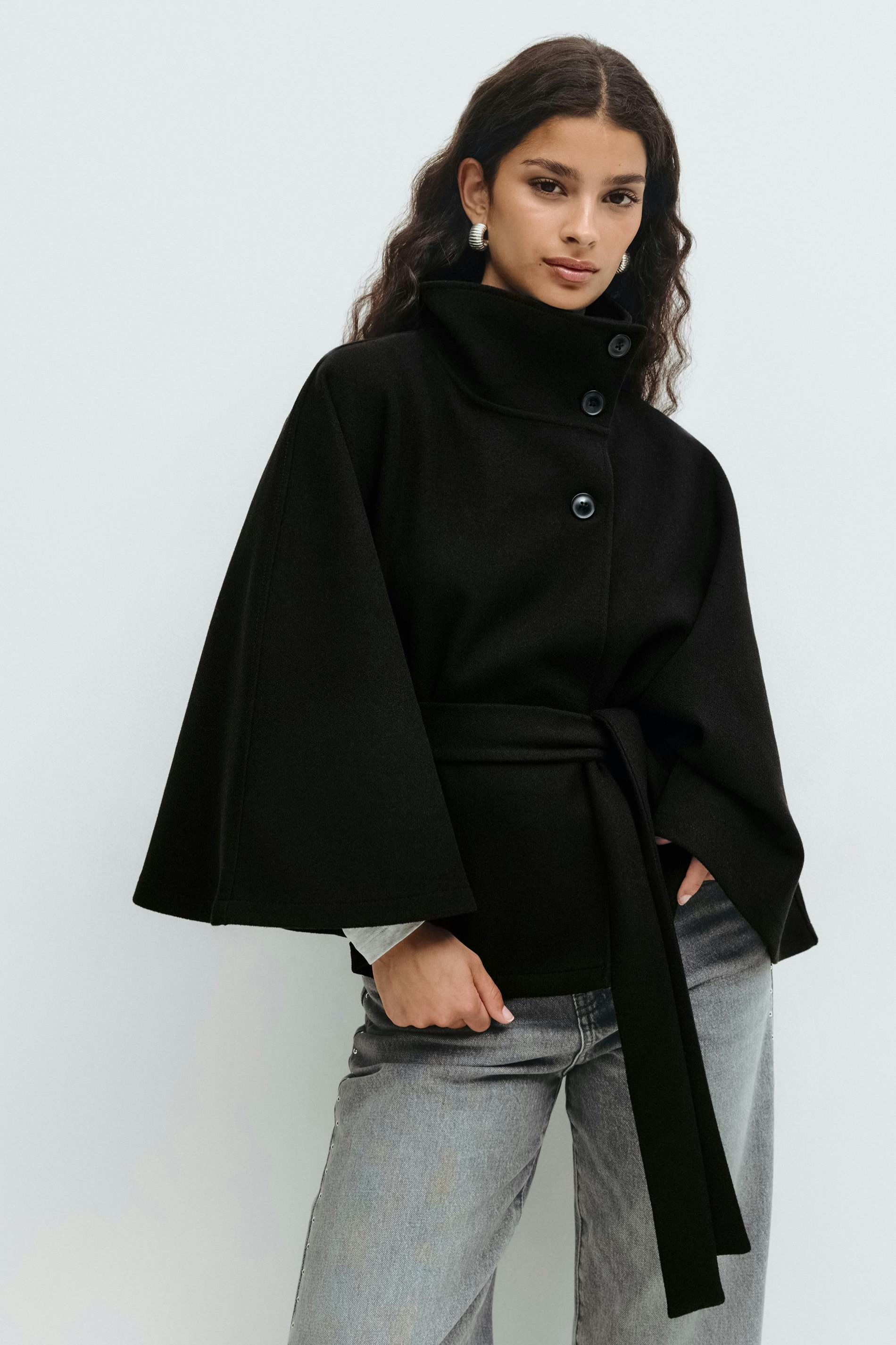 YAYA | Belted Cape Jacket