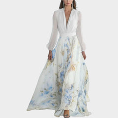 Floral Chiffon Maxi Gown