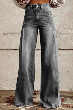 Distressed Wide Leg Casual Denim Pants