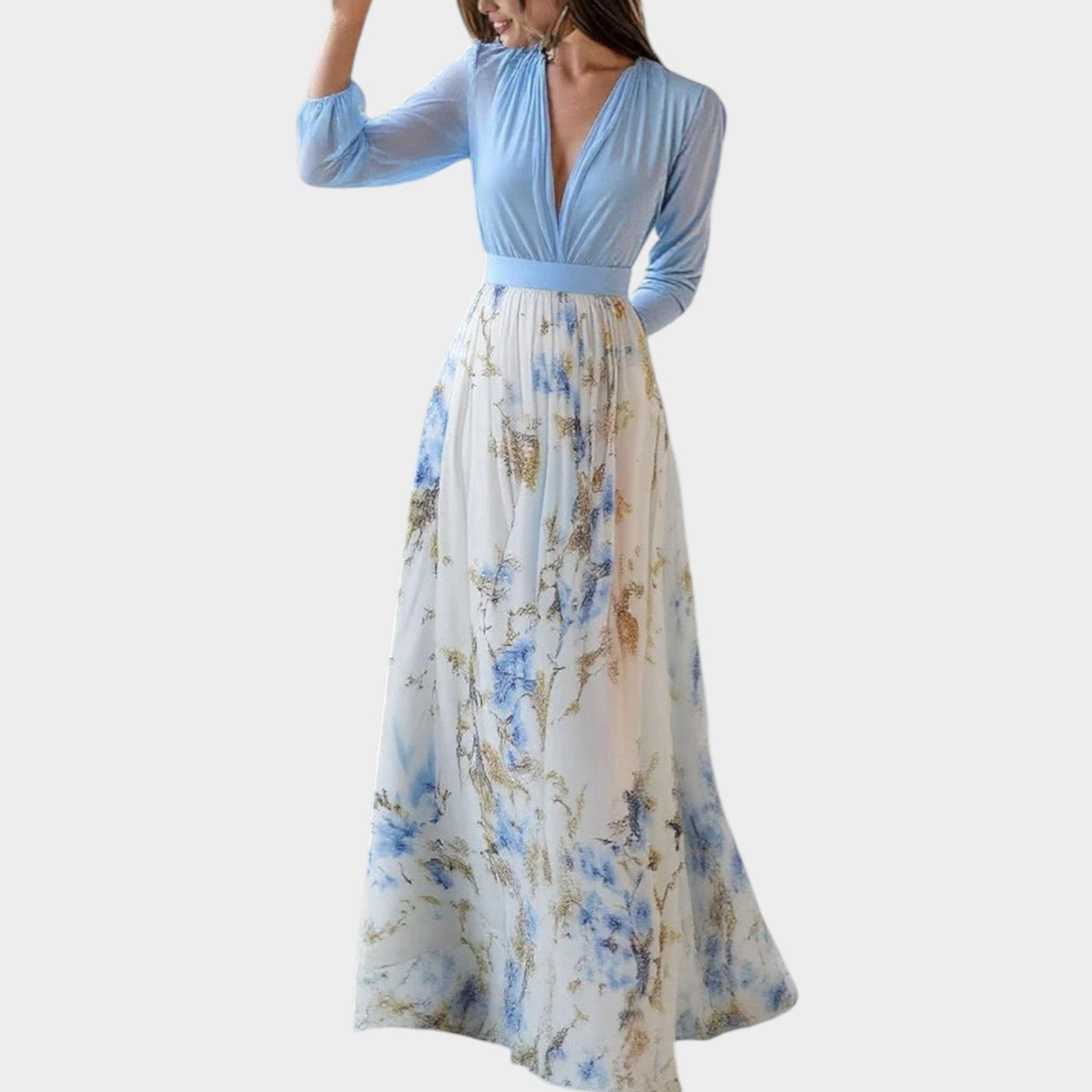 Floral Chiffon Maxi Gown