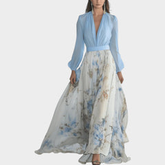 Floral Chiffon Maxi Gown
