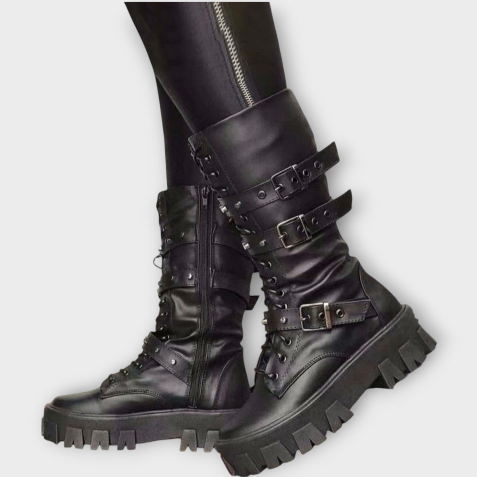 Rogue Edge Buckle Combat Boots