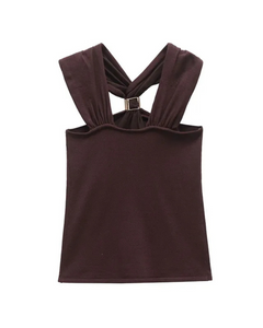 ARIA | Mocha Halter Top