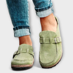 Orthopedic Women's Moccasins with Decorative Buckle