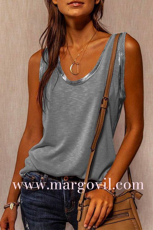 Summer Splice Sleeveless Top