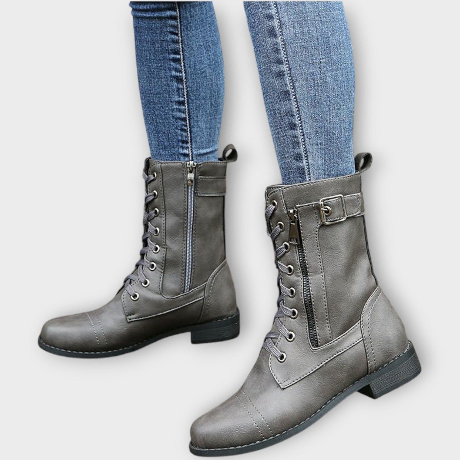 Classic Lace-Up Leather Ankle Boots