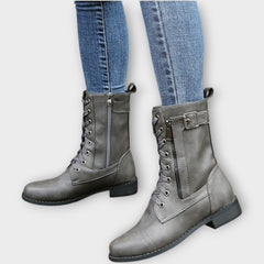 Classic Lace-Up Leather Ankle Boots