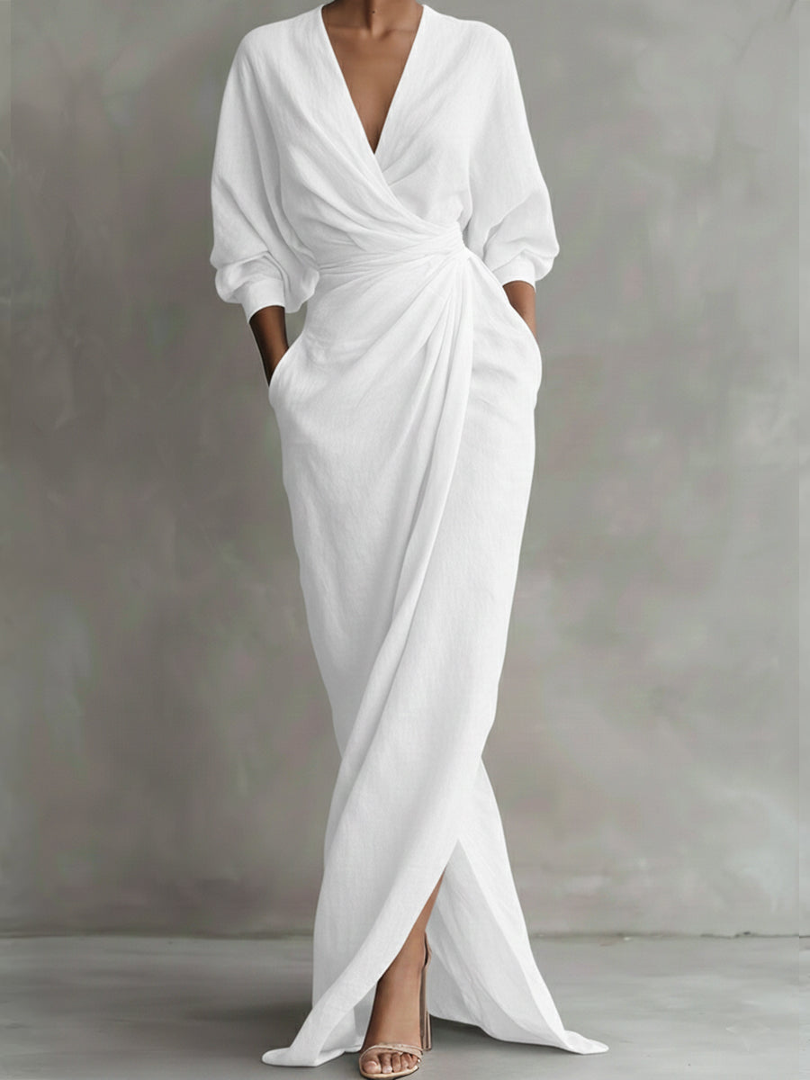 Serenelle – Elegant Draped Maxi Dress