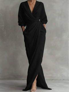 Serenelle – Elegant Draped Maxi Dress